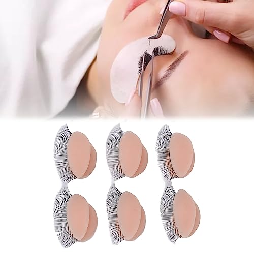 Estink Replaced Eyelids, 3 Pairs 2 Layers Layering Effect Silicone Double Eyelashes Replace Eyelids Replaced Makeup Eyelids for Mannequin Head Eyelash Training Institution Training Tool