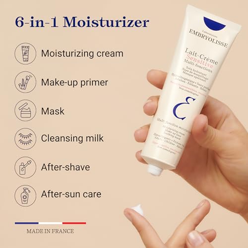 Embryolisse Lait Creme Sensitive Moisturizer. Hypoallergenic Face & Body Cream for All Skin Types With Aloe Vera & Shea Butter. Fragrance Free & Suitable for Sensitive Skin