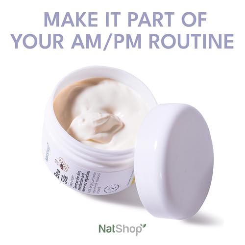 NatShop | Bee Silk Face Cream With Olive Oil Beeswax And Vitamin E | Face Moisturizer Face Cream 1.7oz