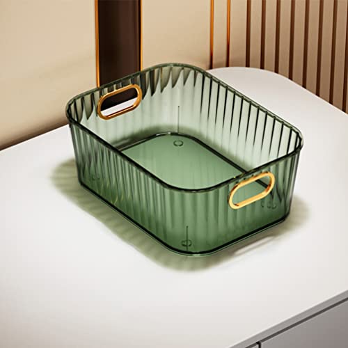 Lurrose Makeup Cosmetic Storage Box Desktop Organizer for Skincare and Small Sundries 10.86X8.22X3.93 Inch Clear Makeup Organizer without Lid