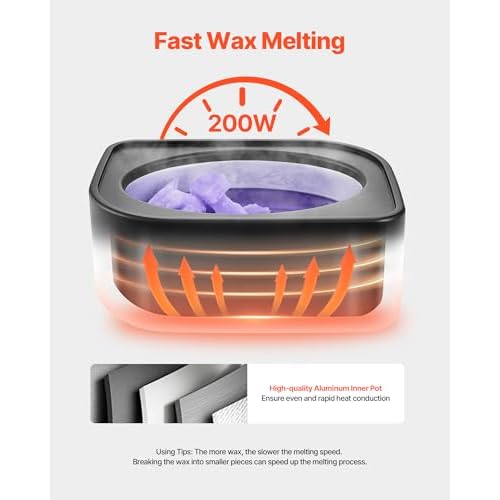 VEVOR Paraffin Wax Machine for Hands and Feet, 3500ML Professional Paraffin Wax Warmer, 113¢µ-167¢µ Digital Display Paraffin Bath Moisturizing Kit with Timer for Skin Hydration, Home Spa, Beauty Salons