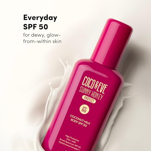 Coco & Eve Coconut Milk Body Sunscreen SPF 50 ? Broad Spectrum UVA/UVB Sun Protection, Hydrating Daily Water-Based Lotion, Lightweight, Non-Greasy, Dermatologically Tested, 6.76 Fl Oz