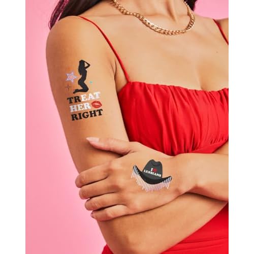 xo, Fetti Bride Pride Bachelorette Temporary Tattoos - 52 Glitter Styles | Mrs and Mrs Bach Party Decoration, Pridesmaid Favor, Bride to Be Gift + LGBTQ Rainbow Bridal Shower