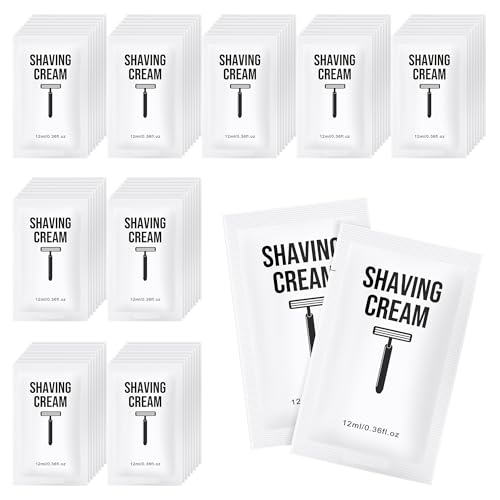 Shaving Cream Bulk, 12ml/0.42fl Oz Travel Shaving Cream, Individually Packaged, Suitable For Travel, Hotels, Home, Camping, Charities, Homeless People (100-PACK)