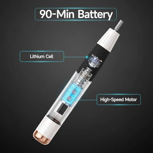 Cordless Nail Drill, Nail Drill Professional,15 Adjustable Speeds & 2 Direction Electric Nail File Kits, Portable Electric Nail Grinder Tools for Home Salon Manicure Pedicure Beginners(White).