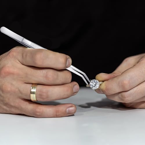 30 Pcs Stainless Steel Tweezers, Curved Serrated Tip Multipurpose Forceps, Crafting Sewing Machine Tweezers Bulk, Silver