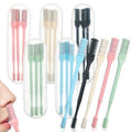 15 Pcs 2-in-1 Nasal Hair Cutter Travel Double Sided Nose Hair Trimmer for Women Men Portable 360 Rotating Manual Nose Nasal Knife Soft Cleaning Brush with 5 Box Travel Package Multicolor