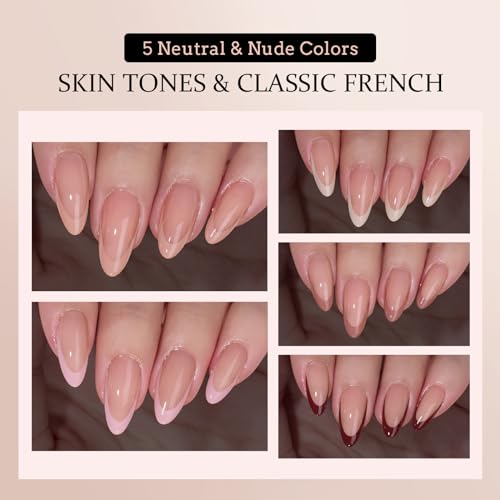 btartboxnails Nail Tips Builder Gel French Tip Press on Nails Almond
