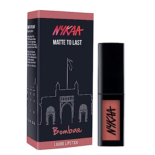 Nykaa Cosmetics Matte to Last Transfer Proof Liquid Lipstick - Lip Makeup with Intense Color Payoff - Long Lasting Lip Product - 01 Bombae - 0.16 oz