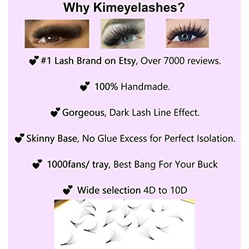 1000 Premade volume fans Mixed lengths 9-16mm loose Fans C, D Curl. Handmade eyelash extensions supplies Russian volume lash Wispy promade fan 4D 5D 6D 7D 8D 9D 10D (6D 0.07 - Curl D)