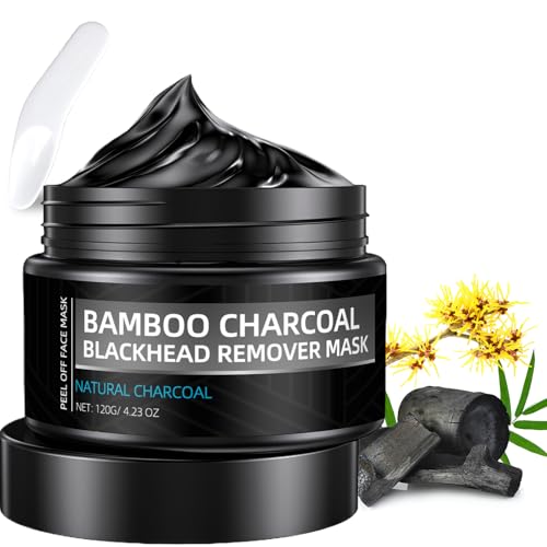 Blackhead Mask Peel off, Nose Blackhead Remover, Charcoal Peel Off Black Mask, Purifying Bamboo Charcoal and Deep Cleansing for All Skin Types, 4.23Oz (120g)