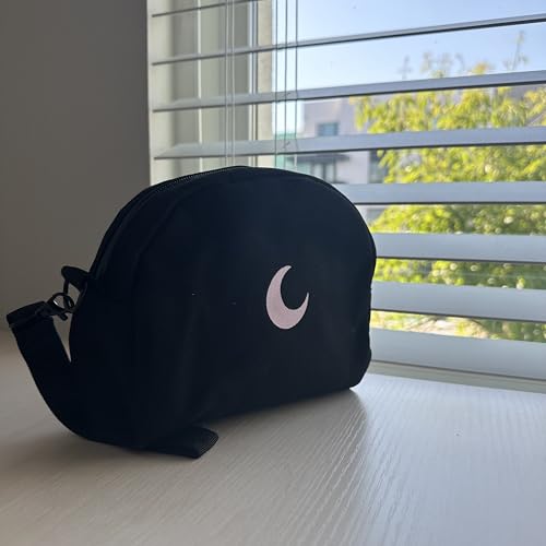 Brando Moon Small Zipper Makeup Bag for Women Girls ? Travel Cosmetic Pouch, Wide-Open Organizer Purse Case, Air-Tight Odor-Control Fabric, Everyday Travel Essentials