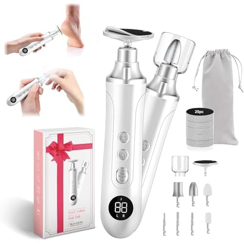 Electric Nail Drill Kit, Cordless Manicure Pedicure Kit with Memory Modes, 15 Speed Portable Nail Drill Machine, Callus Remover with 25Pcs Sandpaper Discs,Hand Foot Care Tool for Thick Nail Toenail