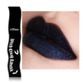 Blue Goth Lip Gloss, Matte Black Base Glitter Blue Lipstick, High Coverage Long Last Waterproof Metallic Dark Blue Lip Stain for Women, Non-Sticky Lipstick for Daily, Party, Halloween Witch, Vegan #07