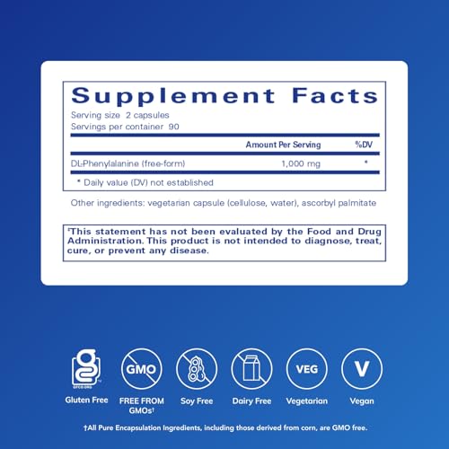 Pure Encapsulations DL-Phenylalanine | Amino Acid Supplement for Memory and Focus, Joints, Muscles, and Cognitive Support* | 180 Capsules