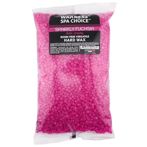 Waxness Spa Choice Hard Wax Medium Creamy Versatile Sparkly Fuchsia 2.2 lb 1kg