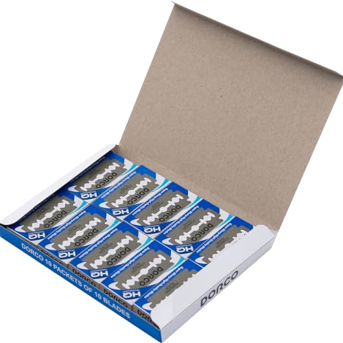 DORCO ST300 Platinum Double Edge Razor Blades | 100 Blades (1 Box)