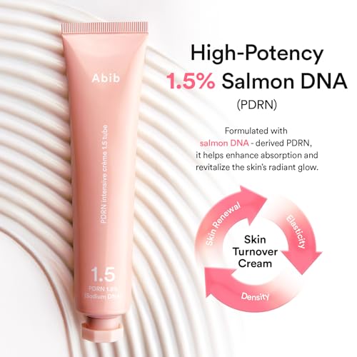 Abib PDRN Intensive Cream 1.5 Tube 2.54 fl oz, Salmon DNA PDRN Hydrating Moisturizer for Dull and Stressed Skin, Skin Turnover and Barrier Care, with Peptides and Hyaluronic Acid, Korean Skincare
