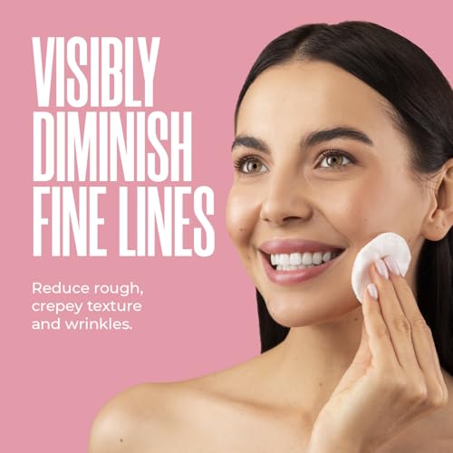 Glycolic Acid Pads with Vitamin C - Toner Pads for Face Cleansing With Tea Tree Oil - Exfoliating Pads with 20% AHA & Vitamins E, B3, B5 - Facial Peel Resurfacing Pads, Glycolic Acid Peel (50)