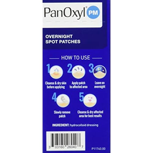 PanOxyl Pm Overnight Spot Patches with Advanced Hydrocolloid Healing Technology, 40 Count (Pack of 3)