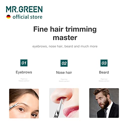MR.GREEN Facial Hair Scissors Rounded Nose Hair Scissors Stainless Steel Mustache Beard Eyebrows Eyelashes Trimming Clippers (Mr-2002)
