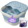 Vital Vibes Collapsible Foot Spa Bath Massager ? Large Foot Soaking Tub with Heat Cover & Rollers ? Professional Pedicure Kit for Callus Removal, Pain Relief & Soaking ? Includes Epsom Salt