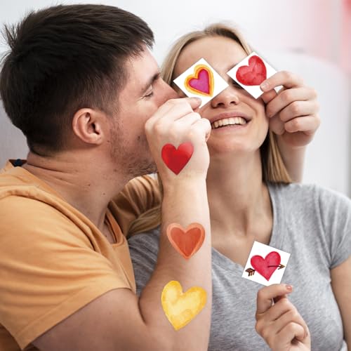 winthrop 240 Pcs Bulk Valentine Heart Temporary Tattoos for Kids, Individually Wrapped Colorful Safety Waterproof Tattoos, Best Choice for Valentines Gadget Bag Stuffers, 60 Different Designs Heart