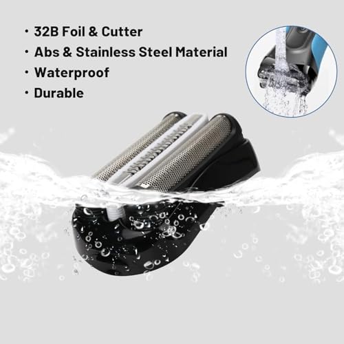 Series 3 32B Replacement Head, Series 3 Electric Shaver Replacement Head for Braun S3 Foil & Cutter Razor Heads, Applicable for Braun S3 3040s 3010s 310s 3000s 3050cc 3080s 390cc Etc 3pack