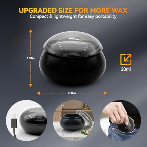 Nose Wax Kit Men, Nose Ear Hair Waxing Kit with 100g Nose Wax, Painless Nose Ear Hair Removal Kit, Smart Constant Temp, USB Fast Heat, Upgraded Capacity, Multi-Accessories