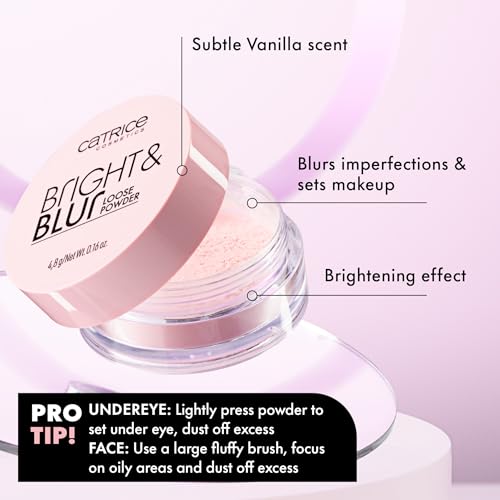 Catrice Bright & Blur Loose Powder | Lightweight, Instant Blur, Soft Matte Finish | Vegan & Cruelty Free (010 | Soft Pink)