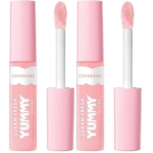 COVERGIRL Clean Fresh Yummy Lip Gloss,Sheer,Natural Scents,Vegan Formula - Coconuts About You,(Pack of 2)
