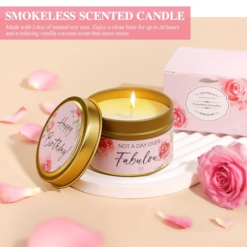 Birthday Gifts for Women - 13PCS Unique Happy Birthday Gifts Basket for Mom Her Best Friend Sister Wife Girlfriend Coworker - Relaxing Spa Self Care Package Valentines Day Gifts Set (Rose)