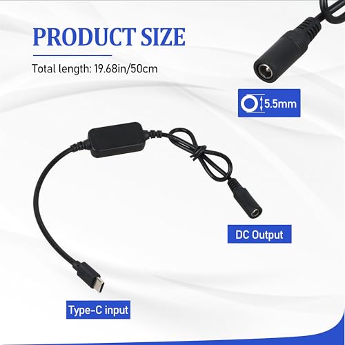 9V Heated Jacket Step-Up Adapter Charger Cable Type-C to DC3.5-4.0mm for 7.4V and 8.4V for Milwau-kee£¬Makita, Dewalt Heated Jackets, Heated Vests and Heated Hoodies