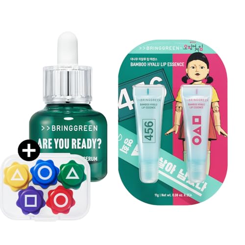 BRINGGREEN X NETFLIX SQUID GAME Zinc Teca Serum (+Gonggi) + Bamboo Hyalu Lip Essence Double Set