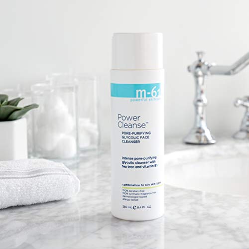 m-61 Power Cleanse | Pore-Purifying Glycolic Cleanser with Tea Tree And Vitamin B5. For Combination to Oily Skin. Dermatologist and Allergy Tested, 8.4 Fl Oz