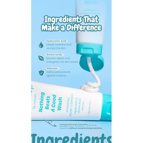 Hydrating Facial Cleanser | Daily Face Wash for All Skin Types | Hyaluronic Acid + Amino Acid | Non-Drying Oil Control Face Wash | 100 G