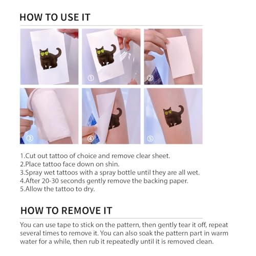 75 PCS Cat Tattoos,Cute Funny Cat Meme Temporary Tattoo,Waterproof Animal Fake Tattoo Stickers,Kitty Birthday Decorations Party Supplies Favors Gifts Q734