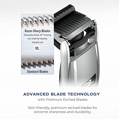 ConairMAN Beard Trimmer for Men, for Face and Mustache, Wet/Dry Beard and Stubble Trimmer, Flex Contouring Head with 15 Precise Settings and Premium