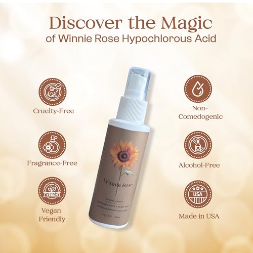 Hypochlorous Acid Spray for Face & Body, Reduce Acne Breakouts, Redness - Soothes Irritation & Purifies Skin, All Skin Types, Fragrance-Free, 4 FL Oz