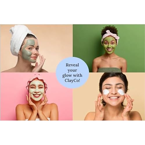 ClayCo! 10 Piece Clay Mask Variety Kit for Men & Women Facial and Skin Care, Clay Face Mask Set (Rose, Rose Jelly, Matcha, Turmeric, Dead Sea, Green Tea, Aloe Vera, Avocado, Eggplant, Tea Tree)