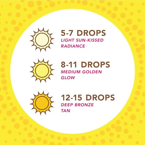 Jergens Natural Glow Instant Sun Drops, Sunless Tanning for Face and Body, Instant Sun Bronzing Drops, 1 Fl Oz