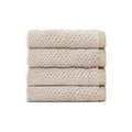 Cozy Earth Nantucket 60% Cotton 40% Viscose from Bamboo Washcloth - 600 GSM Plush & Fast-Drying with Rice Weave Pattern - 4 Pack 20" x 20" Luxury Washcloth - Sand