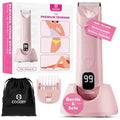 Bikini Trimmer - Pubic Hair Trimmer for Women, Ceramic Blade, Waterproof Electric Shaver for Women with Standing Recharge Dock & Travel Pouch, Female Hygiene Razor