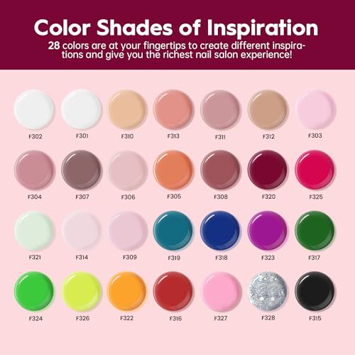 JEWHITENY 28 Colors Poly Nail Extension Gel Kit for Starter at Home Poly Nail Gel All-in-one Kit with Nail Lamp French Trendy Manicure DIY Kit