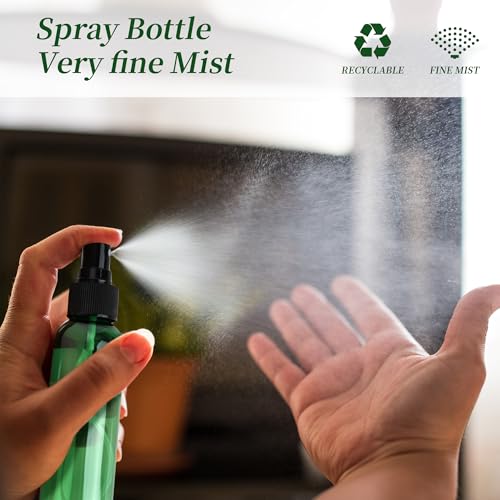 36 Pack Fine Mist Small Spray Bottles 4 oz/120 ml Plastic Spray Bottles, Empty Small Travel Spray Bottle, Refillable Mini Sprayer Bottle Bulk with Funnels and Labels, Green