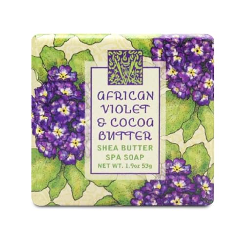Greenwich Bay Mini Botanical Soap Bars ? 12 Pack 1.9 oz Each ? Individually Wrapped Guest Soaps for Airbnb, Spa, Travel, Bath ? Travel Size Bar Soap Set, African Violet