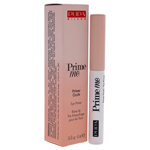 Pupa Milano Prime Me Eye Primer - Pre Make-Up Eye Base that Makes Eyeshadow Last Longer - Evens Out the Skin Tone and Minimizes Wrinkles - Lightweight Texture - 001 Nude - 0.14 Oz