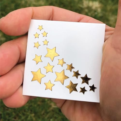 Metallic Gold Star Temporary Tattoos/Foil Body Art/Select your Pack Size/Skin Safe/Removable (48-Pack)