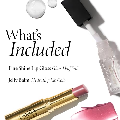 LAURA GELLER Clear Lip Oil, Glass Half Full & Tinted Hydrating Lip Balm, Sheerly Amazing Duo | Nourishing Lip Kit for Dry Lips, Moisturizing Color and Shine