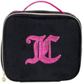 Juicy Couture Black Hot Pink Makeup Bag Cosmetics Organizer Travel Essentials Compartmentalized Glitter